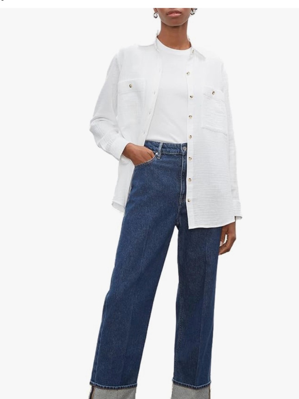 Club Monaco Marnee Gauze Cotton Button Down Top